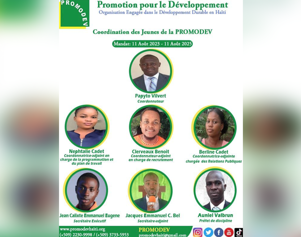 Cérémonie d'intronisation de la nouvelle Coordination du Département des Jeunes de la PROMODEV : s'engager en faveur d'un avenir durable à travers les compétences vertes